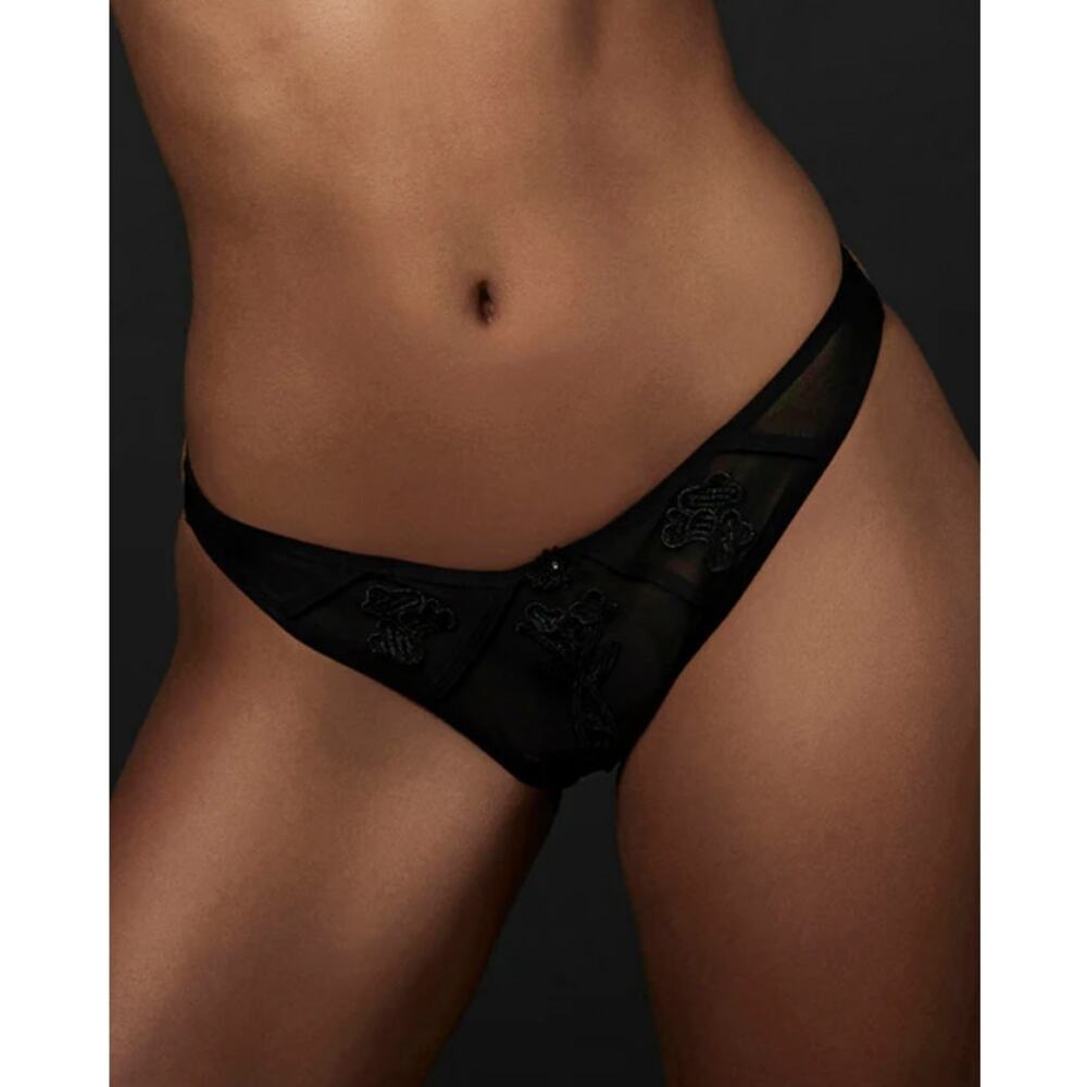 Bluebella Women's Black Lace Detail Strappy Nova Brief Panties Size XS 4